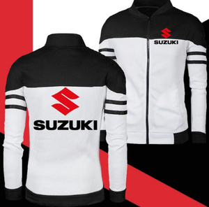 SUZUKI フリースオートバイジャケットジッパースポーツコート