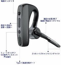 送料無料★Bluetooth ヘッドセットV5.1 連続使用可 ミュート機能搭載 マイク内蔵ト片耳 収納ボックス付_画像4