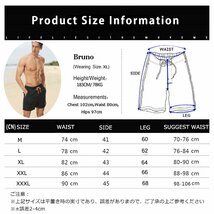 送料無料★Hilarocky 水着 メンズ サーフパンツ ボードショーツ スイムウェア 速乾 (2XL，ブラック)_画像7