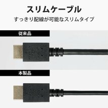 送料無料★HDMI ケーブル プレミアム スリム 4K / Ultra HD / 3DフルHD対応 ブラック (2m)_画像3