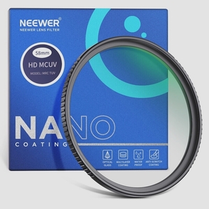 送料無料★NEEWER 58mm レンズフィルター 9H高硬度強化 超薄型保護フィルター 30層ナノコーティング