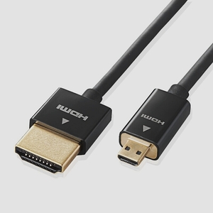 送料無料★エレコム micro HDMI ケーブル 1m 4K×2K対応 スーパースリム ブラック DH-HD14SSU10BK