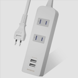 送料無料★USBコンセント 延長コード 急速充電 電源タップ テーブルタップ AC 2個口 USB 2ポート (5M,ホワイト)