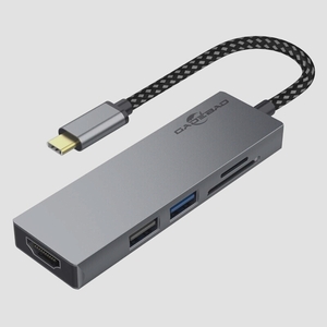 送料無料★USBハブ 5-in-1アダプタ マルチポート 4K HDMI+USB3.0/2.0+SD&TFカードスロット搭載