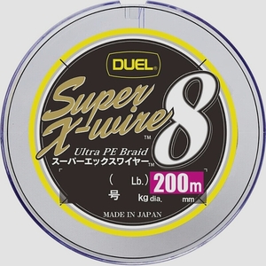 送料無料★DUEL PEライン 釣り糸 スーパーエックスワイヤー8 ライン 200m 5色/イエローマーキング (2.0号)