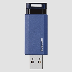 送料無料★エレコム USBメモリ/USB3.1 Gen1/ノック式/オートリターン機能/64GB/ブルー