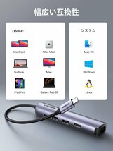 送料無料★UGREEN USB-Cハブ 5-IN-1 HDMI LAN イーサネットアダプター スリムハブ 4K HDMI_画像6