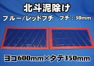 　北斗　泥除け 横600mm×縦350mm ２枚セット　フチ30ｍｍ　 ブルー/レッドフチ