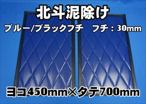 　北斗　泥除け横450mm×縦700mm２枚セット　フチ30ｍｍ　 ブルー/ブラックフチ