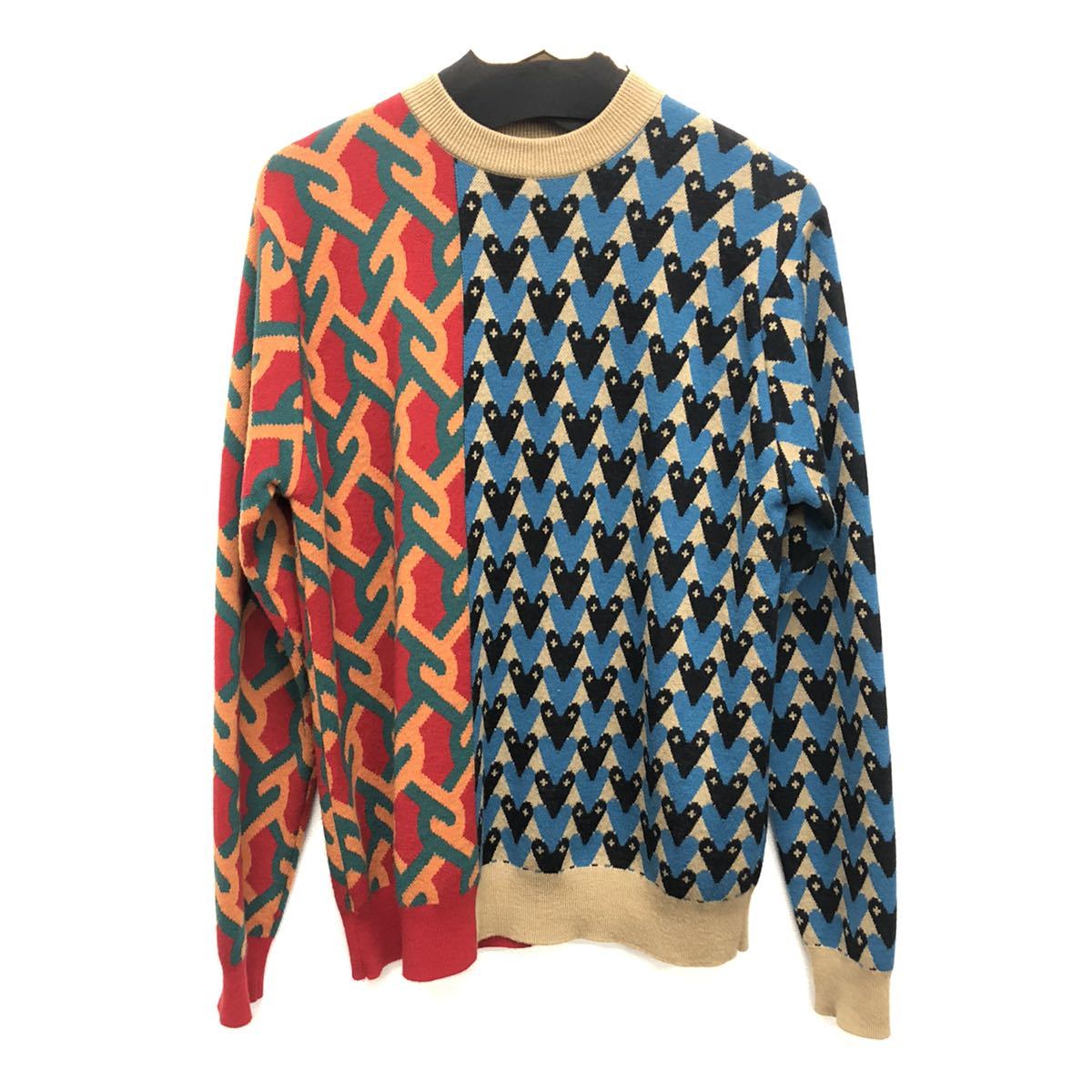 アウトレット通販売 美品20SS kolorカラー エステルヤーン ドッキング ニット 820M▲