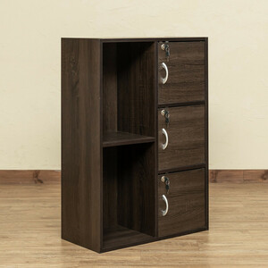 SKBRK multi rack walnut color box storage key door 