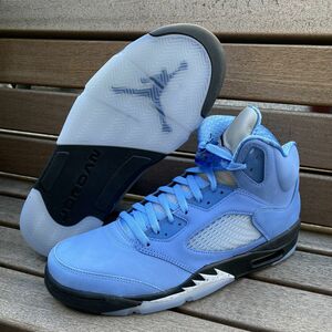 正規品【us9】 NIKE ナイキ AIR JORDAN5 RETRO SE エアジョーダン5 レトロ ターヒールズ 水色 UNC ノースカロライナ州立大学 27cm (AJ99)