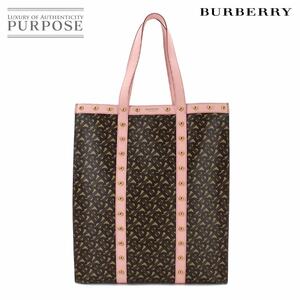 未使用 展示品 バーバリー BURBERRY TBモノグラム トート バッグ PVC レザー ブラウン ピンク 8024557 Tote Bag 90183930