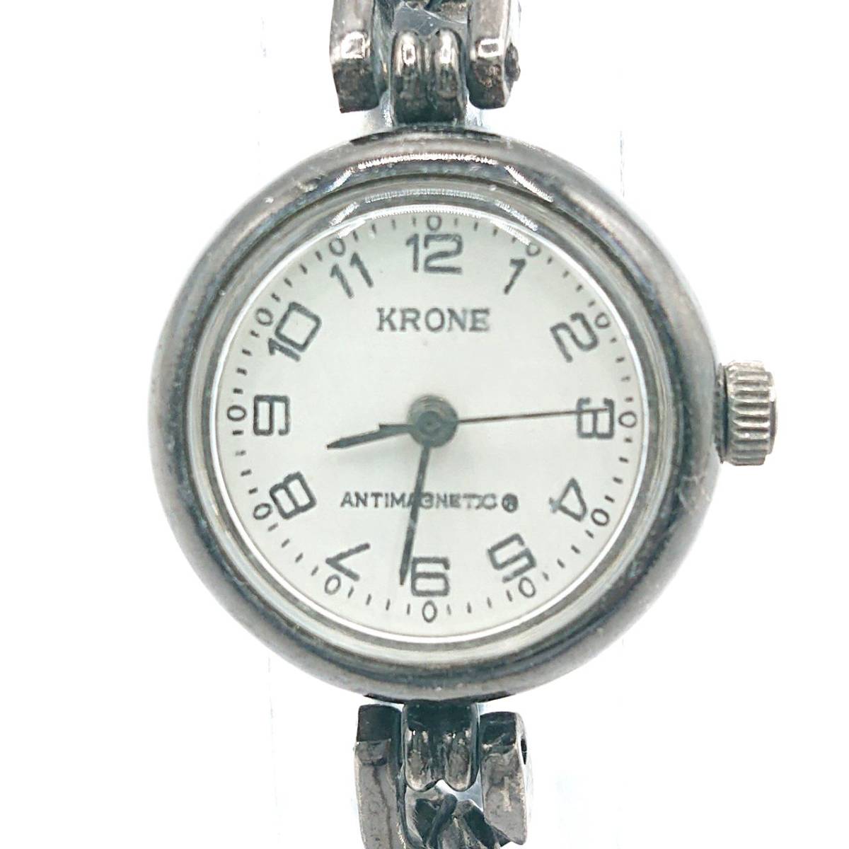 お気に入りの 希少 KRONE 天然石文字盤 手巻き 腕時計 アナログ（手