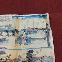 363同梱NG 千代紙 廣重画 東海道五拾三次 和紙 古紙 アンティーク 版画? 印刷? 詳細不明 現状_画像6