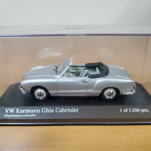 1/43 ミニチャンプス/VW Karmann Ghia Cabriolet 1957 Diamantgrau metallic/フォルクスワーゲン カルマンギア カブリオレ シルバー