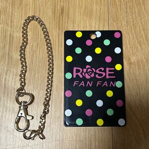 【新品】ROSE FAN FAN ローズファンファン☆パスケース　カードケース　定期入れ　チェーン付き