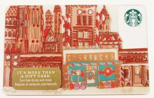 北米スターバックスカード2017ホリデー限定クリスマス ジンジャーブレッド シティ アメリカUSA海外スタバカード お菓子 クッキーの街