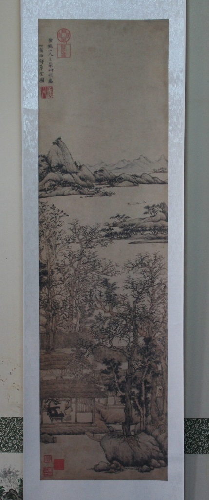 Hanging scroll Wang Meng Western suburbs grass hall (reproduction) BJ10, artwork, painting, Ink painting