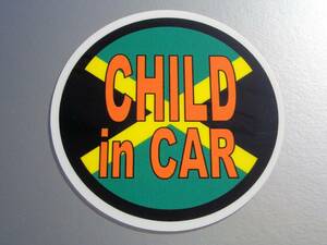 BC●CHILD in CARステッカー ジャマイカ国旗ver 10cmサイズ●KIDS in CAR 車に子供が乗っています レゲエ 円形 かわいい NA