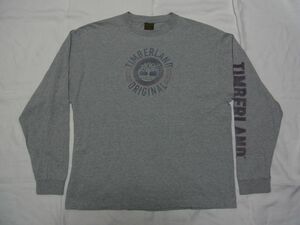 * 90s USA производства Timberland Timberland футболка с длинным рукавом sizeL серый * б/у одежда long T OLD Vintage уличный GO OUT