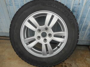 シボレー ソニック 純正 アルミホイール 6J 15インチ +39 PCD105-5穴 綺麗 195/65R15 NANKANG CORSAFA 14年 8～9分山 スタッドレス付 1本1