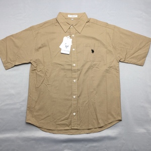 【送料無料】【新品】US.POLO.ASSN レディース半袖コットンシャツ（コットン100％） 　フリーサイズ（M～L） 　ベージュ★92703