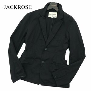 JACKROSE ジャックローズ 通年★ スリム アンコン テーラード ジャケット Sz.XL　メンズ 黒　A3T02085_3#O