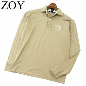 ZOY ゾーイ 通年 ロゴ刺繍★ 長袖 ポロシャツ Sz.1　メンズ 日本製 ゴルフ　A3T02057_3#C