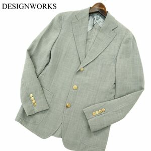 DESIGNWORKS дизайн Works Abahouse весна лето необшитый на спине * tailored jacket блейзер Sz.44 мужской серый сделано в Японии A3T02435_3#M