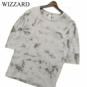 WIZZARD ウィザード 春夏 タイダイ ムラ染め★ 半袖 オーバーサイズ ドルマン カットソー Tシャツ Sz.1　メンズ 日本製　A3T03058_3#D