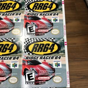 未使用品 リッジレーサー64 海外版 カートリッジラベルステッカー RIDGE RACER64 NINTENDO64 任天堂の画像3