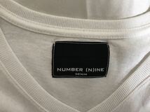 本物ナンバーナインデニムNUMBERNINEコットンロゴプリントVネック半袖TシャツメンズビジネススーツアメカジサーフS白ホワイト_画像4