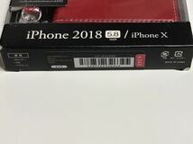 匿名送料込み iPhoneX iPhoneXS用カバー 手帳型ケース レッド 赤色 ストラップ スタンド機能 カード入れ アイホン10 アイフォーンXS/QV0_画像4