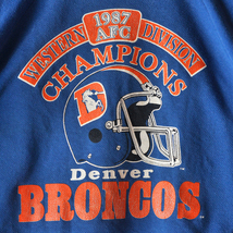 80s Denver Broncos NFL スウェット M ブルー TRENCH USA製 ラグラン / ヴィンテージ USA アメカジ アメフト_画像5