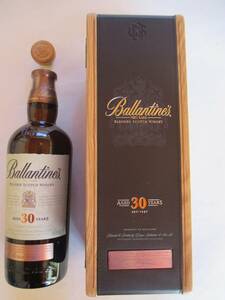 空瓶 Ballantine’s バランタイン30年 ウイスキー スコッチ 木箱 空き箱 コルク栓 フタ 700ml 化粧箱
