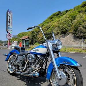 １９７０年式 ＦＬＨ１２００ １２００ｃｃ 初期型 ショベルヘッド ４速フレーム 前後ドラムブレーキ 丸スイングアーム ビンテージの画像1