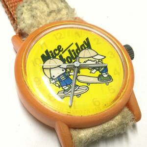 [ Showa Retro & Vintage ] that time thing Sanrio putty .&jimi- character hand winding wristwatch 