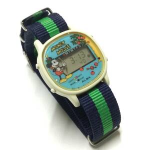 【激レア！レトロ、稼働中】セイコー アルバ SEIKO ALBA ディズニー ミッキーマウス ゲームウォッチ デジタル腕時計