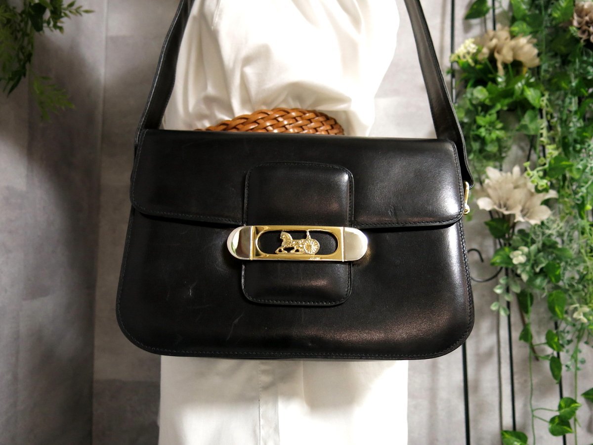 セリーヌ CELINE F/09 マカダム ショルダーバック ヴィンテージ バッグ