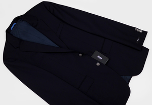 新品 98,000円 HUGO BOSS SUPER 110 スーツジャケット ビジネスL～XLサイズ94ダークネイビー38Lオフィス48フォーマル結婚式スリム ブラック