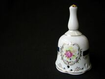 呼び鈴 ベル 花柄 卓上ベル 陶器製 レトロ USED ハンドベル_画像1