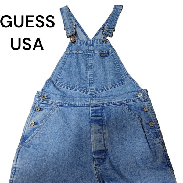 90s GUESS USA　デニムオーバーオール　古着　オールインワン　ゲス　サロペット　JEANS