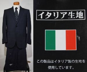 限定商品■イタリア生地■背抜きスーツ【SAN CLEMENTE】ワンタック2っ釦スーツ■AB4■ネイビー■影格子■4083