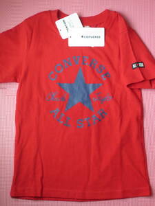 新品 120 コンバース 半袖Tシャツ 綿100％ 赤 オールスター ロゴ チャックテイラー 子供 男の子 女の子 夏物 CONVERSE ALL STAR 送料無料