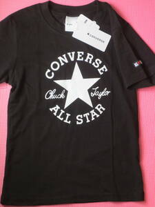 新品 130 コンバース 半袖Tシャツ 綿100％ 黒 オールスター ロゴ チャックテイラー 男の子 女の子 夏物 CONVERSE ALL STAR 120～ 送料無料