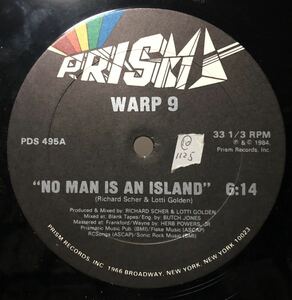 レア 倉庫出 オリジン 1984 Warp 9 / No Man Is An Island Original US 12 Prism PDS 495 80s Electro Synth-pop NYC Disco Funk 絶版
