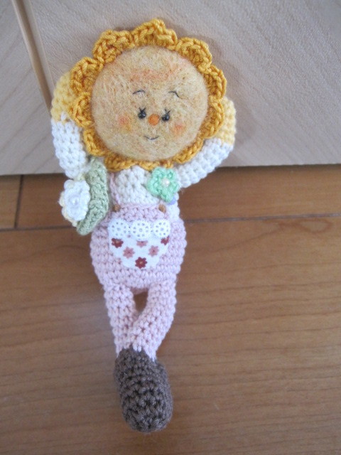 Handmade Taiyo-chan wool felt crochet doll ■ Comes with a bag♪ Includes wire, toy, game, stuffed toy, Wool felt