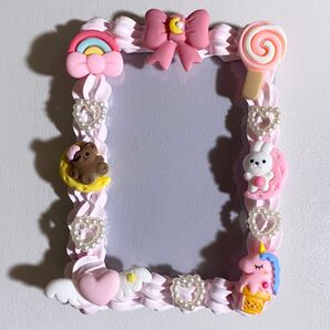 ハンドメイド スイーツデコ トレカケース 硬質ケース ピンク