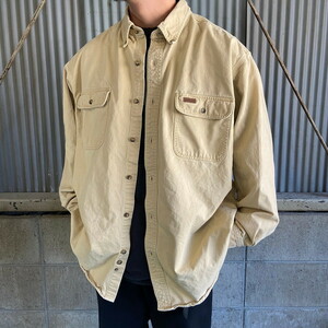 00年代 Carhartt カーハート 長袖 コットン ボタンダウンシャツ メンズXL